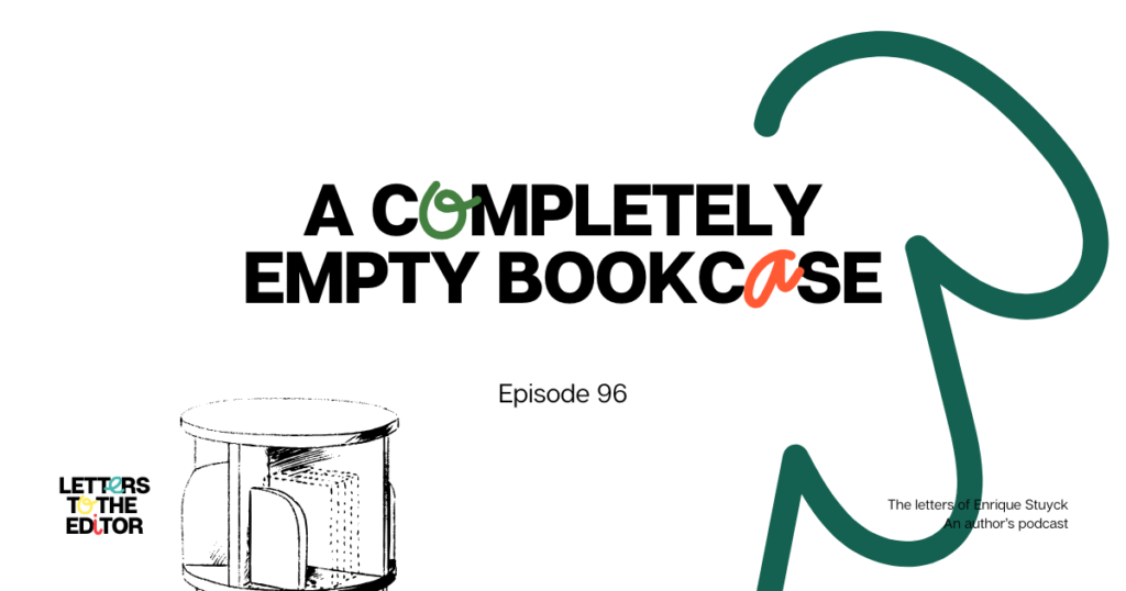 A completely empty bookcase